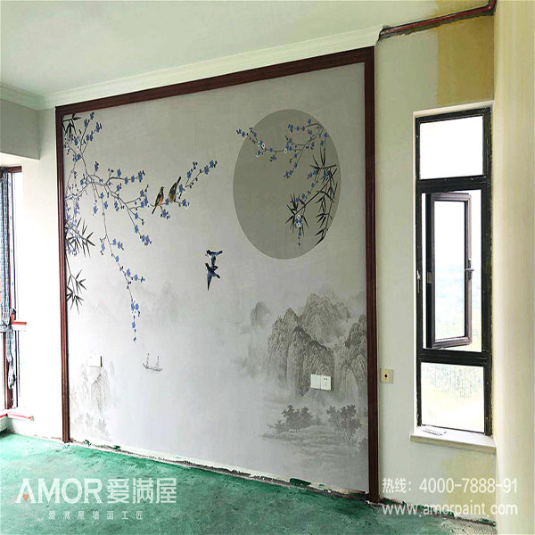 愛滿(man)屋3D肌理(li)壁畫背景牆